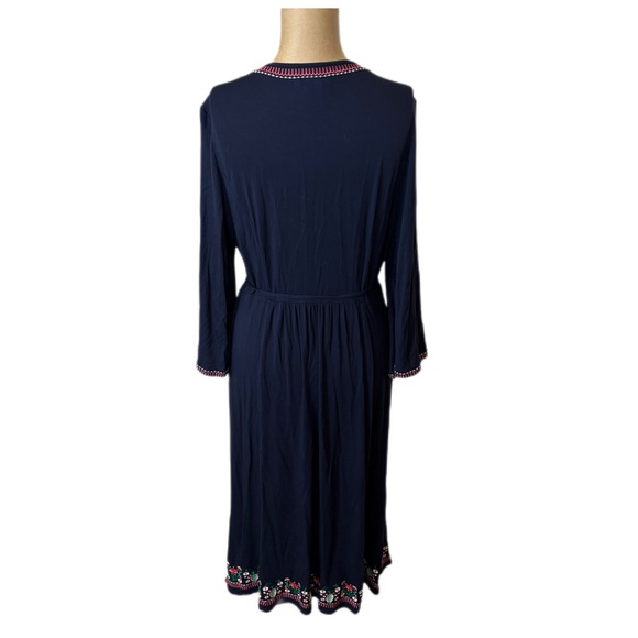 Boden Navy Blue Embroidered Pineapple Dress Size 8 - Picture 3 of 6